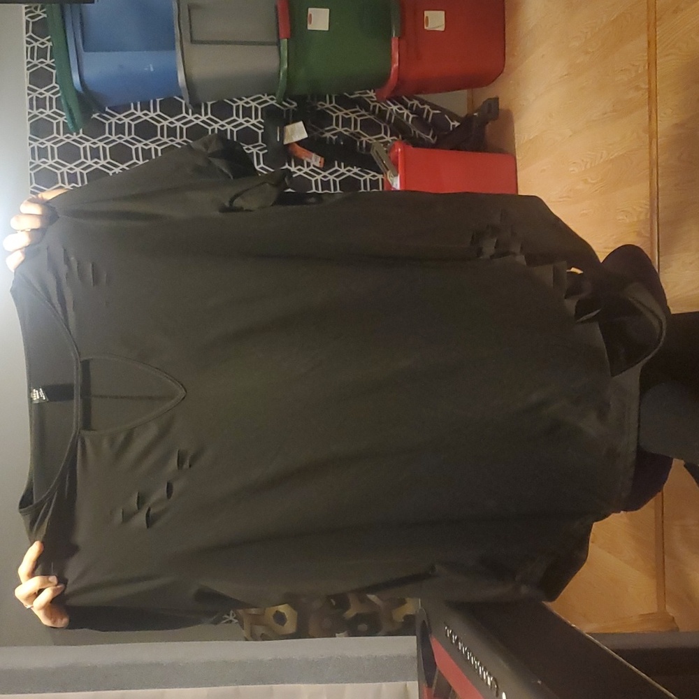 Black cut out t shirt